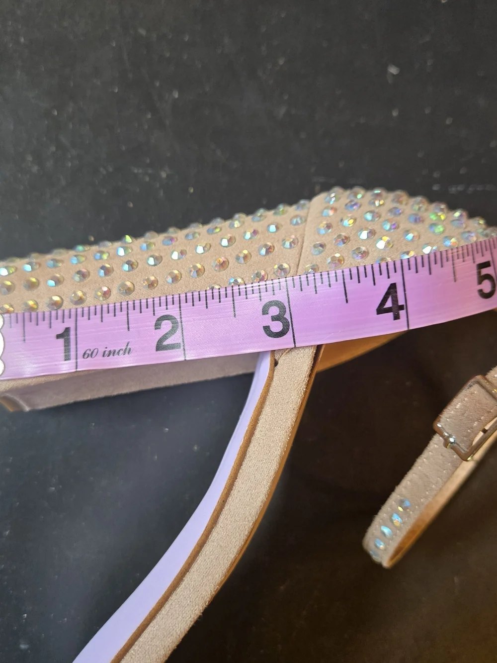 Madden Girl Beella-1 Rhinestone Ankle Strap Block Heel Sandals Nude/AB Size 8.5 - Picture 7 of 7